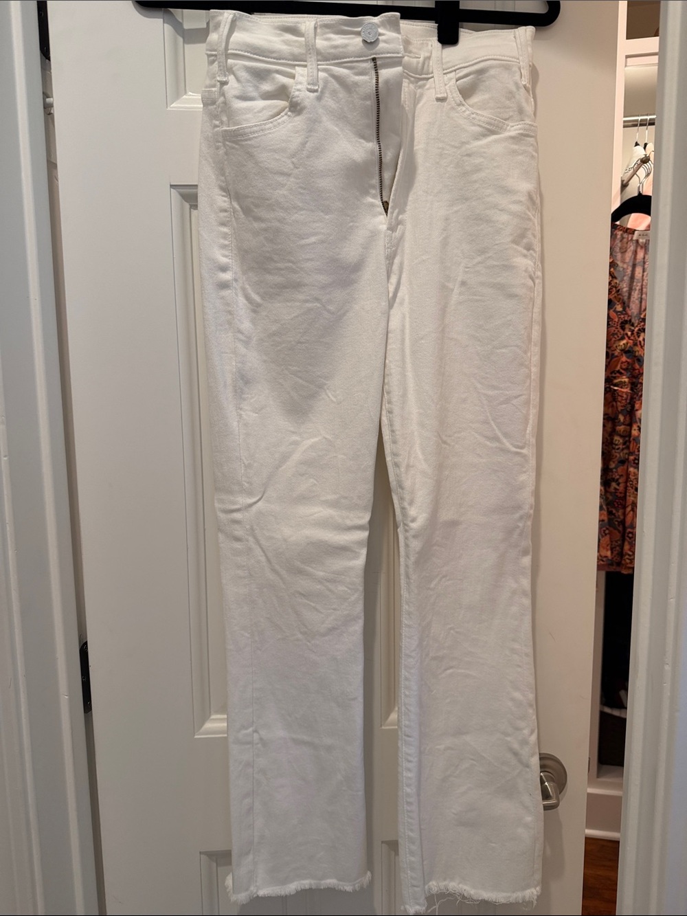 White Mother The Hustler Ankle Fray Jeans size 27